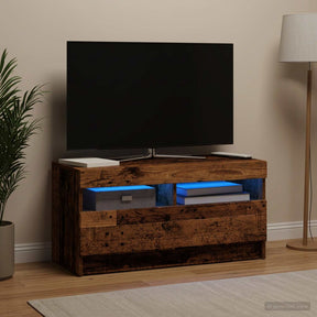 Vidaxl led tv-meubel oud hout bewerkt hout