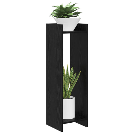 Vidaxl plantenstandaard 2 st zwart eiken 30 x 30 x 100 cm bewerkt hout