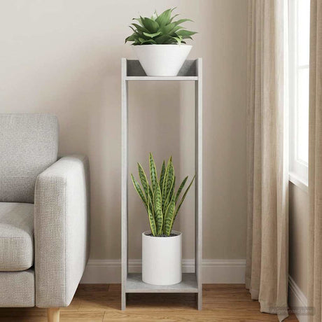 Vidaxl plantenstandaard betongrijs 30 x 30 x 100 cm bewerkt hout