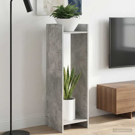 Vidaxl plantenstandaard 2 st betongrijs 30 x 30 x 100 cm bewerkt hout