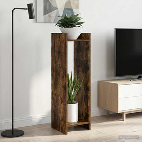 Vidaxl plantenstandaard 2 st gerookt eiken 30 x 30 x 100 cm