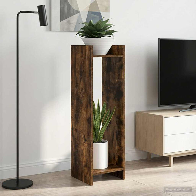 Vidaxl plantenstandaard 2 st gerookt eiken 30 x 30 x 100 cm