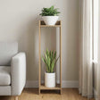 Vidaxl plantenstandaard artisanaal eiken 30 x 30 x 100 cm bewerkt hout