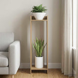 Vidaxl plantenstandaard artisanaal eiken 30 x 30 x 100 cm bewerkt hout