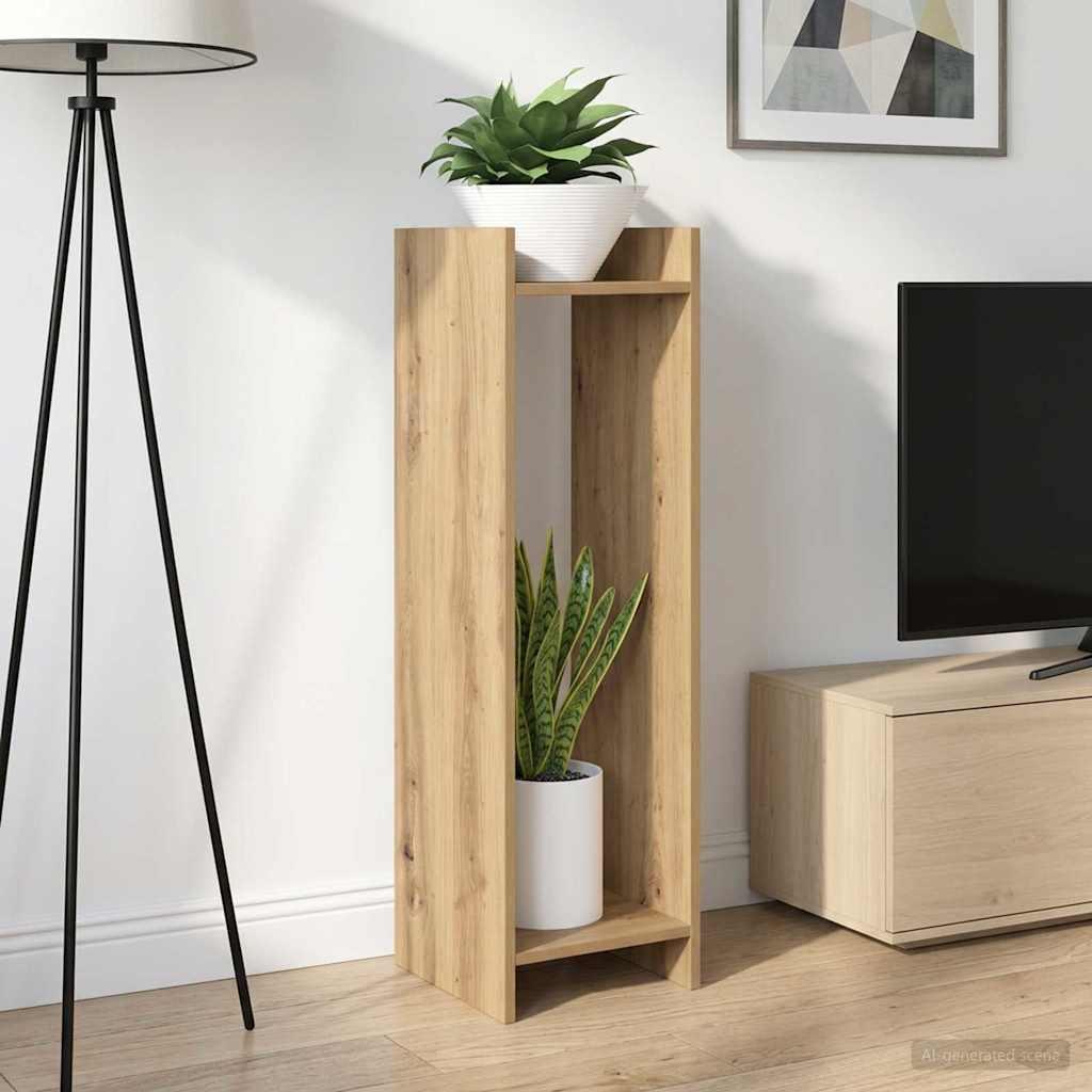 Vidaxl plantenstandaard 2 st artisanaal eiken 30 x 30 x 100 cm