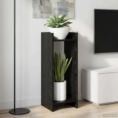 Vidaxl plantenstandaard 2 st zwart eiken 30 x 30 x 80 cm bewerkt hout