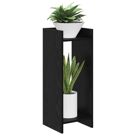 Vidaxl plantenstandaard 2 st zwart eiken 30 x 30 x 80 cm bewerkt hout