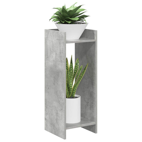 Vidaxl plantenstandaard 2 st betongrijs 30 x 30 x 80 cm bewerkt hout