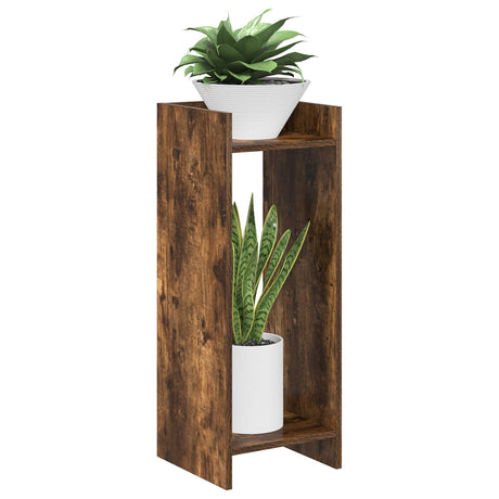 Vidaxl plantenstandaard 2 st gerookt eiken 30 x 30 x 80 cm