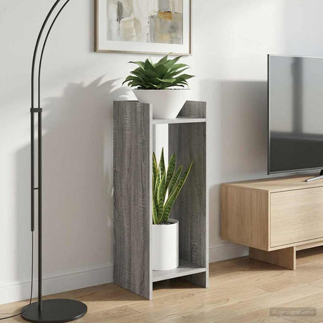 Vidaxl plantenstandaard grijs sonoma 30 x 30 x 80 cm bewerkt hout