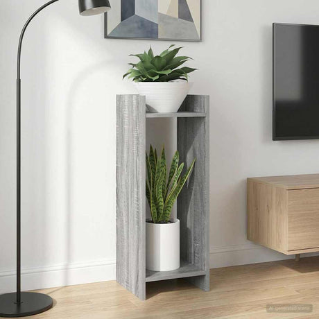 Vidaxl plantenstandaard 2 st grijs sonoma 30 x 30 x 80 cm bewerkt hout