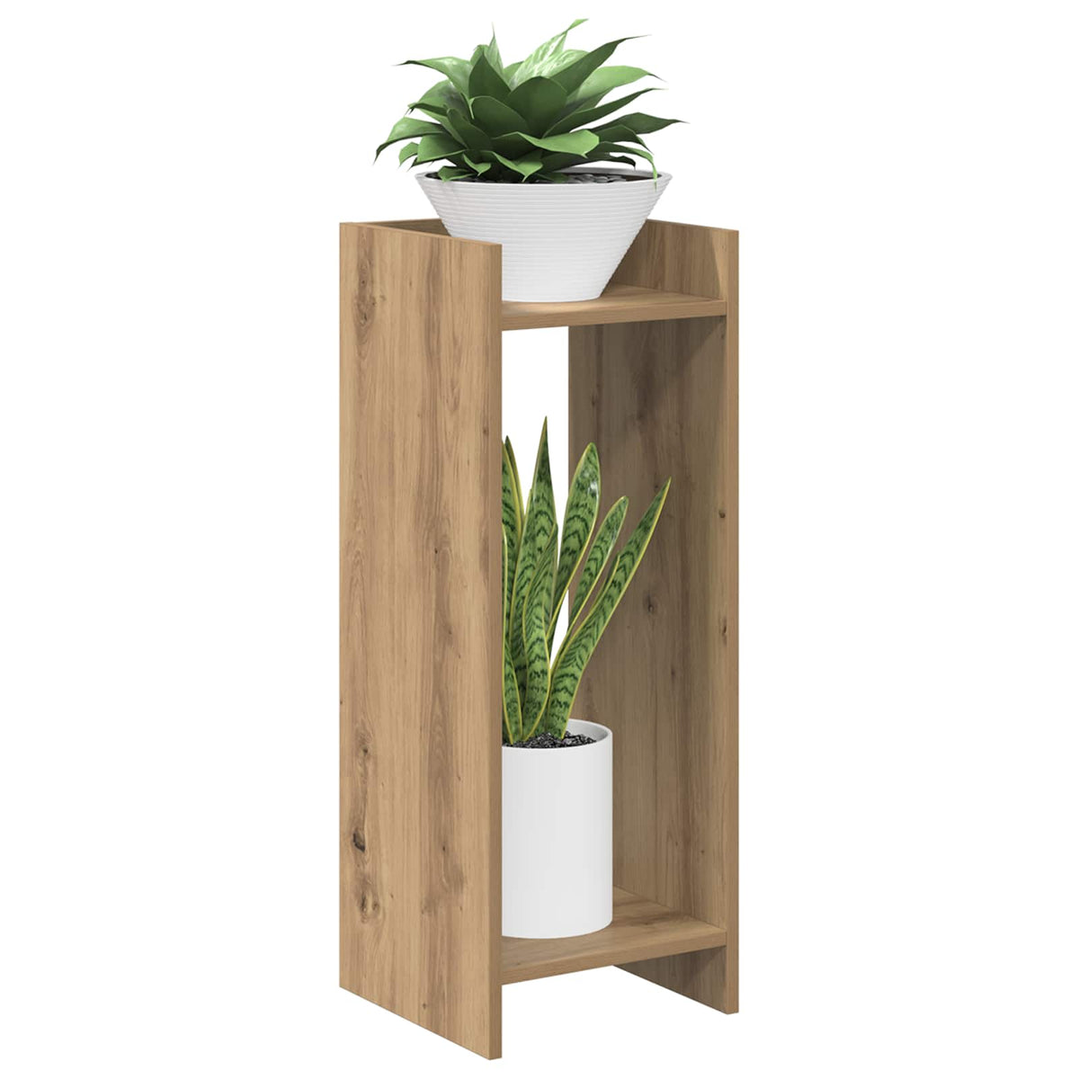 Vidaxl plantenstandaard 2 st artisanaal eiken 30 x 30 x 80 cm