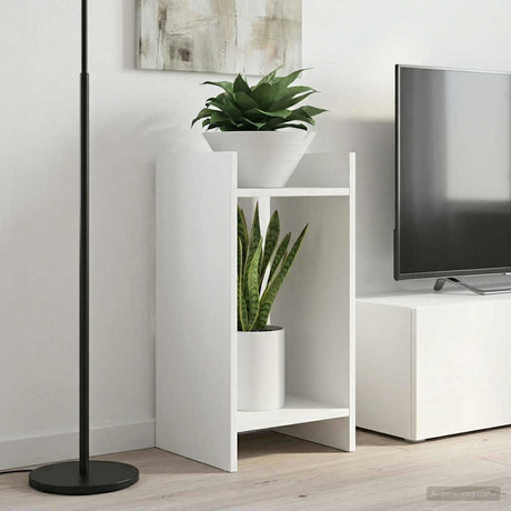 Vidaxl plantenstandaard 2 st wit 30 x 30 x 60 cm bewerkt hout