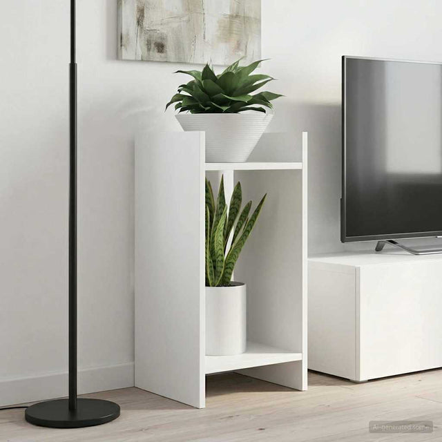 Vidaxl plantenstandaard 2 st wit 30 x 30 x 60 cm bewerkt hout