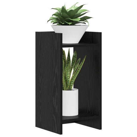 Vidaxl plantenstandaard zwart eiken 30 x 30 x 60 cm bewerkt hout