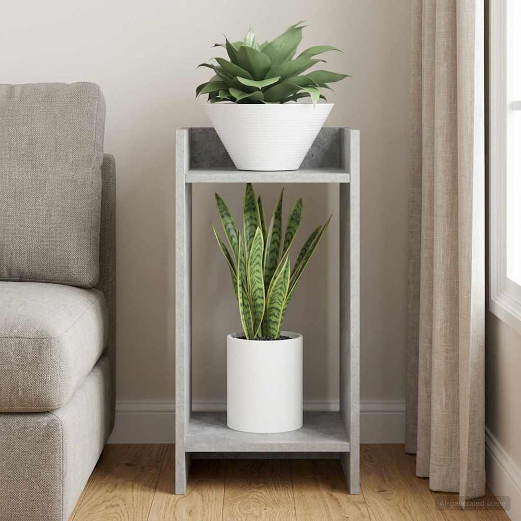 Vidaxl plantenstandaard betongrijs 30 x 30 x 60 cm bewerkt hout