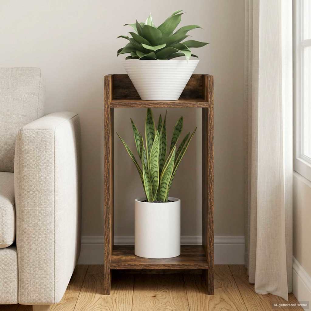 Vidaxl plantenstandaard gerookt eiken 30 x 30 x 60 cm bewerkt hout