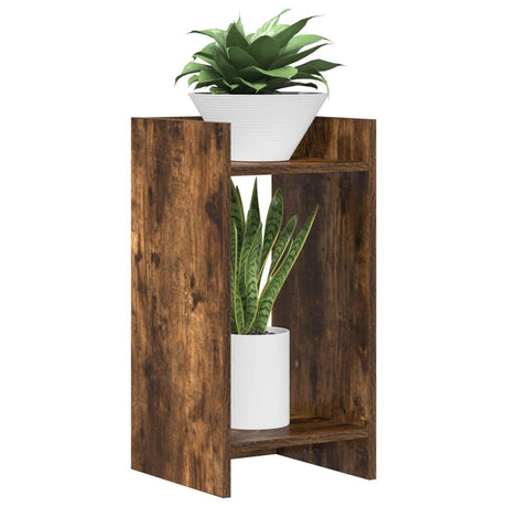 Vidaxl plantenstandaard 2 st gerookt eiken 30 x 30 x 60 cm