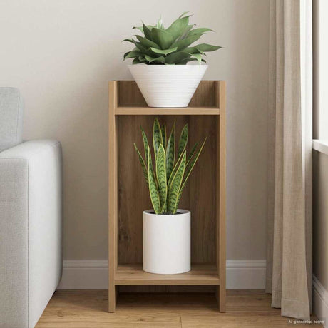 Vidaxl plantenstandaard artisanaal eiken 30 x 30 x 60 cm bewerkt hout