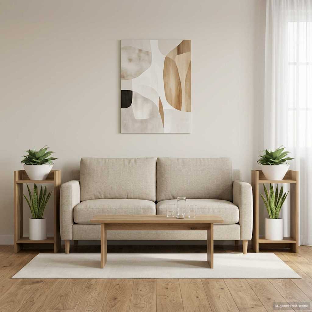 Vidaxl plantenstandaard 2 st artisanaal eiken 30 x 30 x 60 cm