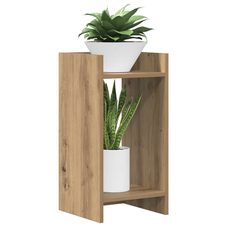 Vidaxl plantenstandaard 2 st artisanaal eiken 30 x 30 x 60 cm