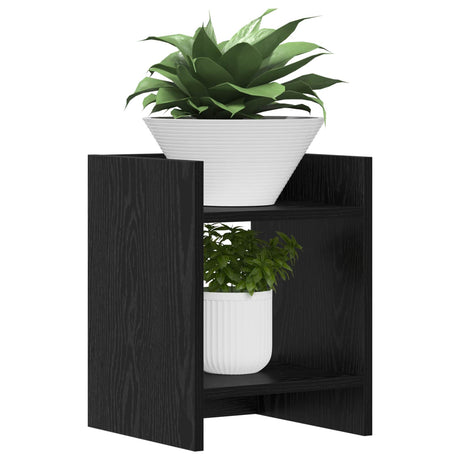 Vidaxl plantenstandaard zwart eiken 30 x 30 x 40 cm bewerkt hout