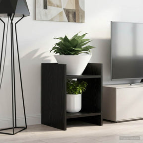 Vidaxl plantenstandaard 2 st zwart eiken 30 x 30 x 40 cm bewerkt hout