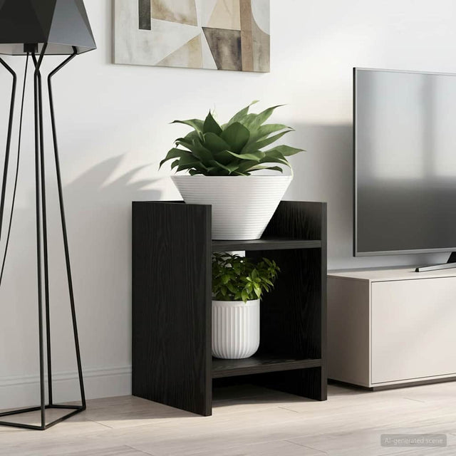 Vidaxl plantenstandaard 2 st zwart eiken 30 x 30 x 40 cm bewerkt hout
