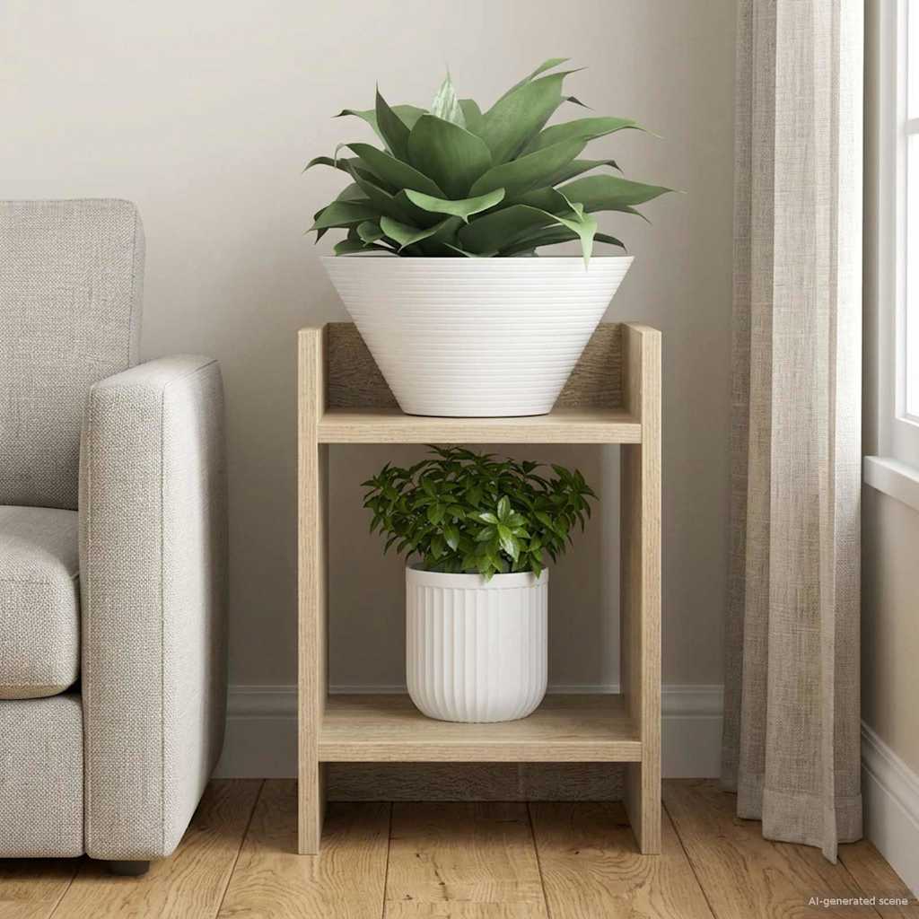 Vidaxl plantenstandaard sonoma eiken 30 x 30 x 40 cm bewerkt hout