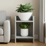 Vidaxl plantenstandaard betongrijs 30 x 30 x 40 cm bewerkt hout