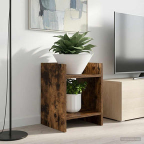 Vidaxl plantenstandaard gerookt eiken 30 x 30 x 40 cm bewerkt hout