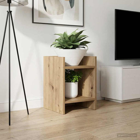Vidaxl plantenstandaard artisanaal eiken 30 x 30 x 40 cm bewerkt hout