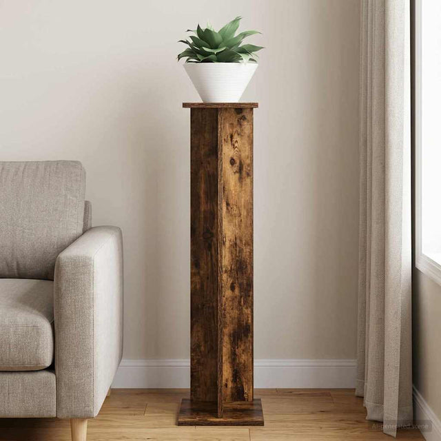 Vidaxl plantenstandaard gerookt eiken 25 x 25,5 x 100,5 cm