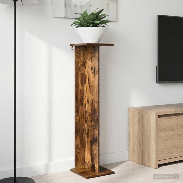 Vidaxl plantenstandaard 2 st gerookt eiken 25 x 25,5 x 100,5 cm