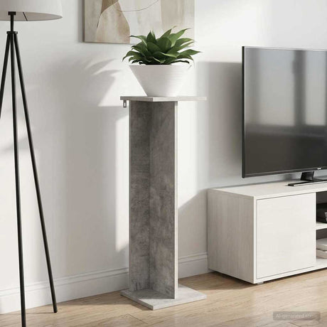 Vidaxl plantenstandaard betongrijs 25 x 25,5 x 80,5 cm bewerkt hout