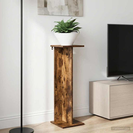 Vidaxl plantenstandaard 2 st gerookt eiken 25 x 25,5 x 80,5 cm