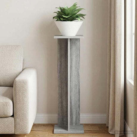 Vidaxl plantenstandaard grijs sonoma 25 x 25,5 x 80,5 cm bewerkt hout