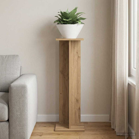 Vidaxl plantenstandaard artisanaal eiken 25 x 25,5 x 80,5 cm