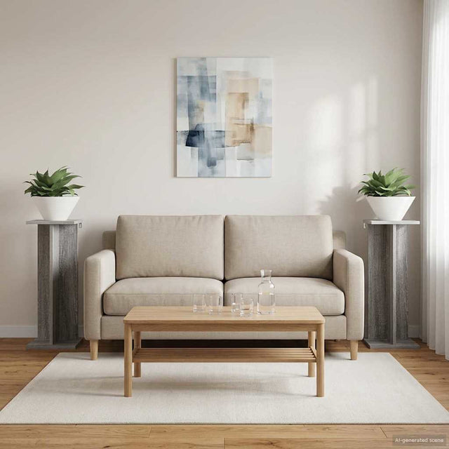 Vidaxl plantenstandaard 2 st grijs sonoma 25 x 25,5 x 60,5 cm