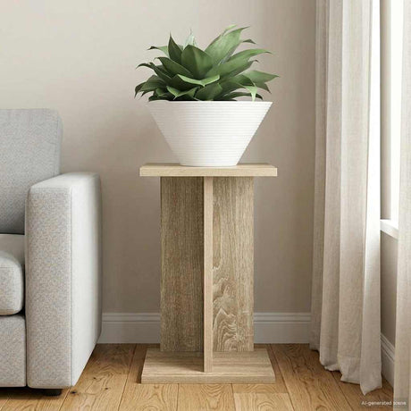 Vidaxl plantenstandaard sonoma eiken 25 x 25,5 x 40,5 cm bewerkt hout
