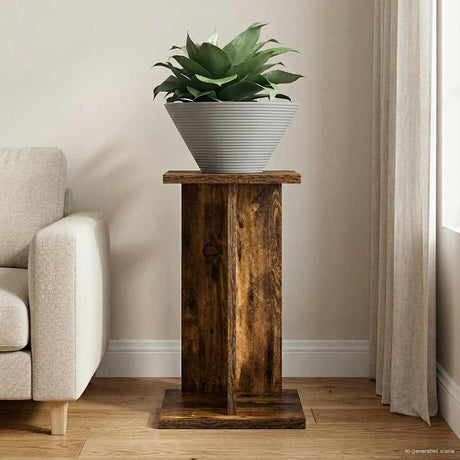 Vidaxl plantenstandaard gerookt eiken 25 x 25,5 x 40,5 cm bewerkt hout