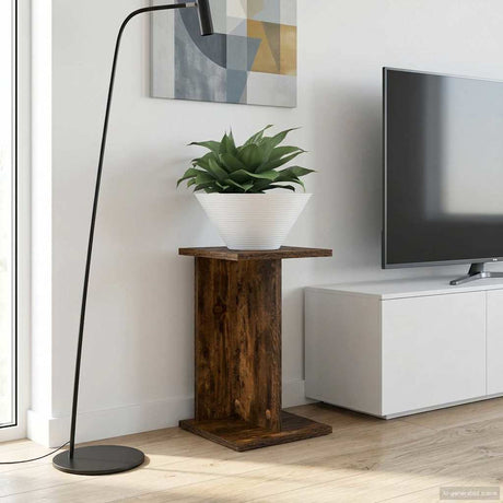 Vidaxl plantenstandaard 2 st gerookt eiken 25 x 25,5 x 40,5 cm