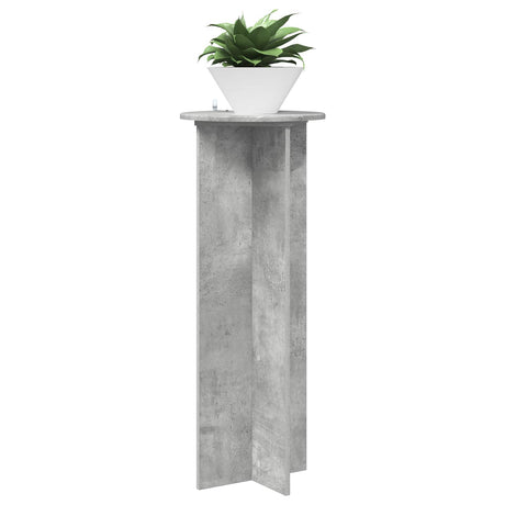 Vidaxl plantenstandaard 2 st betongrijs ø40 x 100 cm bewerkt hout