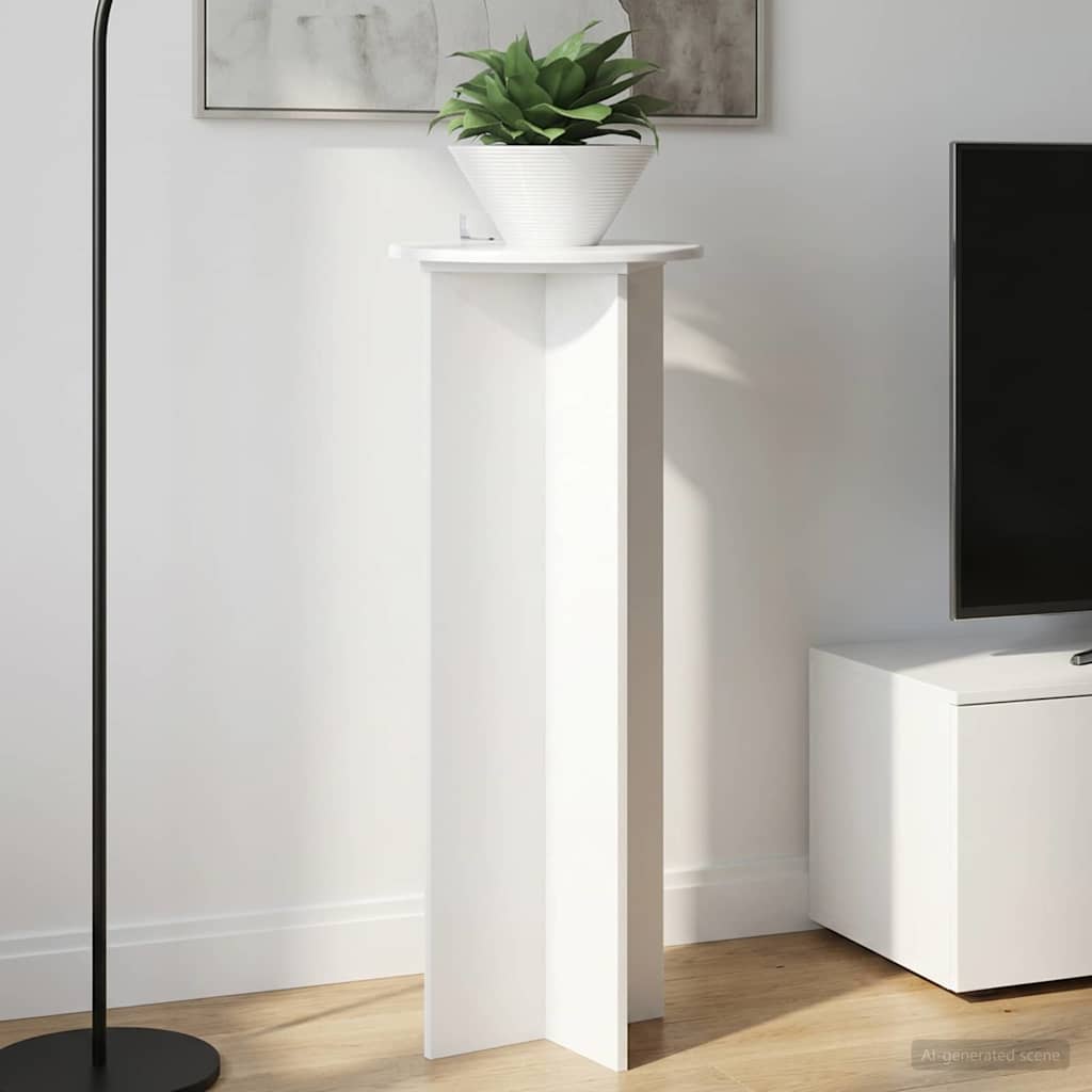 Vidaxl plantenstandaard 2 st hoogglans wit ø40 x 100 cm bewerkt hout