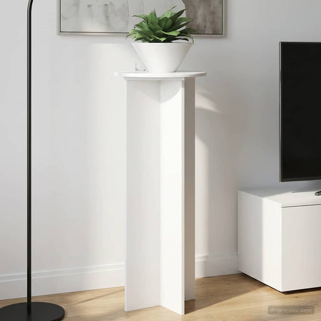 Vidaxl plantenstandaard 2 st hoogglans wit ø40 x 100 cm bewerkt hout