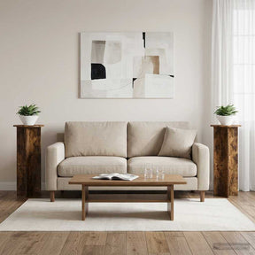 Vidaxl plantenstandaard 2 st gerookt eiken ø40 x 100 cm bewerkt hout