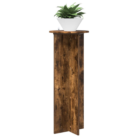 Vidaxl plantenstandaard 2 st gerookt eiken ø40 x 100 cm bewerkt hout