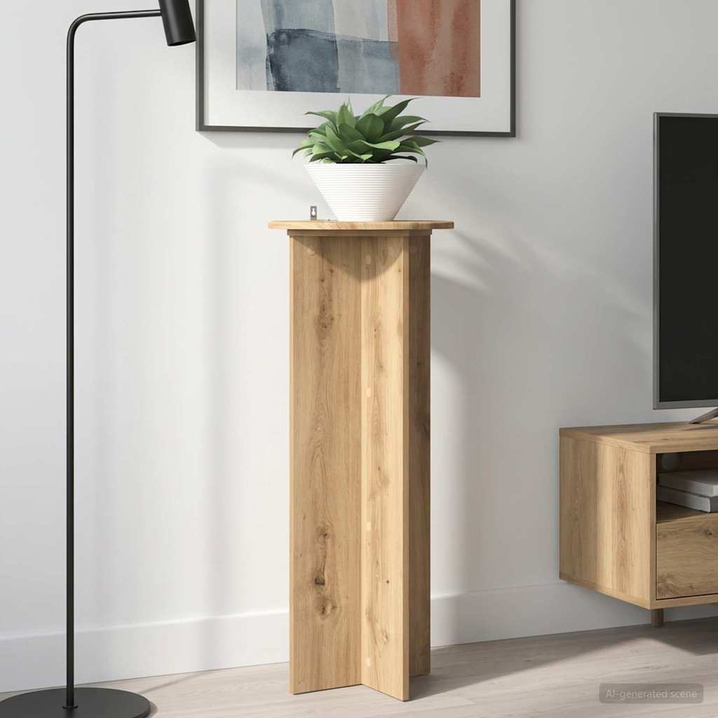 Vidaxl plantenstandaard 2 st artisanaal eiken ø40 x 100 cm