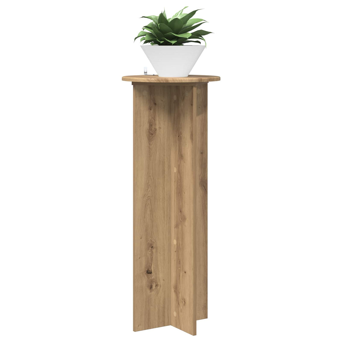 Vidaxl plantenstandaard 2 st artisanaal eiken ø40 x 100 cm