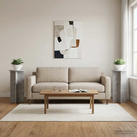Vidaxl plantenstandaard 2 st betongrijs 40 x 40 x 80 cm bewerkt hout